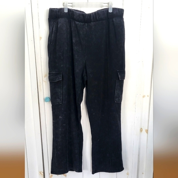 Pink Republic Pants - Cargo Flare Leg Pull-on Fleece Oversized Sweatpants